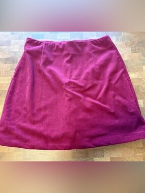 HALARA Magenta Ribbed Mini Skirt
